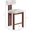 Christopher Knight Home Marin Counter Stool Set of 2,26” Seat Height Armless Bar Chair with H-Shaped Leg, Comfortable Upholstered Seat & Black Metal Frame for Kitchen & Dining, Black+ Gray(Walnut+white)