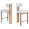 Christopher Knight Home Marin Counter Stool Set of 2,26” Seat Height Armless Bar Chair with H-Shaped Leg, Comfortable Upholstered Seat & Black Metal Frame for Kitchen & Dining, Black+ Gray(Natural+white)