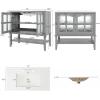 Christopher Knight Home Narrot Modern 36″ Bathroom Vanity with Ceramic Sink, Wooden Bathroom Vanity Organizer with Adjustable Shelf, Soft Closing Door Bathroom Storage Cabinet, Black(Grey)