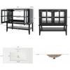 Christopher Knight Home Narrot Modern 36″ Bathroom Vanity with Ceramic Sink, Wooden Bathroom Vanity Organizer with Adjustable Shelf, Soft Closing Door Bathroom Storage Cabinet, Black(Black)