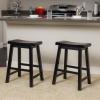 Christopher Knight Home Pomeroy 24″ Saddle Stools, 2-Pcs Set, Black