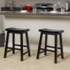 Christopher Knight Home Pomeroy 24″ Saddle Stools, 2-Pcs Set, Black