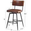 Christopher Knight Home Set of 2 Retro 360-Degree Swivel Counter Stools with Iron Frame and Faux Leather Cushion, Bowknot-Shaped Footrest, Barstool for Kitchen, Bedroom, Dining Room, Brown and Black