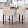 Christopher Knight Home Spencer Contemporary Wingback Barstools (Set of 2), Dark Brown and Espresso, Faux Leather(Beige and Espresso)
