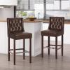 Christopher Knight Home Spencer Contemporary Wingback Barstools (Set of 2), Dark Brown and Espresso, Faux Leather(Dark Brown and Espresso)