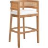 Christopher Knight Home Tawny Wooden Bar Stool Set of 2, Stools for Kitchen Island, Fabric Upholstered Counter Height Stool, Round Backrest Cocktail Stool for Bar Table, Beige+Natural Oak(Beige+natural Oak)