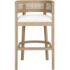 Christopher Knight Home Tawny Wooden Bar Stool Set of 2, Stools for Kitchen Island, Fabric Upholstered Counter Height Stool, Round Backrest Cocktail Stool for Bar Table, Beige+Natural Oak(Beige+natural Ash)