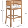 Christopher Knight Home Tawny Wooden Bar Stool Set of 2, Stools for Kitchen Island, Fabric Upholstered Counter Height Stool, Round Backrest Cocktail Stool for Bar Table, Beige+Natural Oak(Beige+natural Oak)