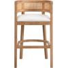 Christopher Knight Home Tawny Wooden Bar Stool Set of 2, Stools for Kitchen Island, Fabric Upholstered Counter Height Stool, Round Backrest Cocktail Stool for Bar Table, Beige+Natural Oak(Beige+natural Oak)