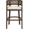 Christopher Knight Home Tawny Wooden Bar Stool Set of 2, Stools for Kitchen Island, Fabric Upholstered Counter Height Stool, Round Backrest Cocktail Stool for Bar Table, Beige+Natural Oak(Beige+walnut)
