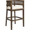 Christopher Knight Home Tawny Wooden Bar Stool Set of 2, Stools for Kitchen Island, Fabric Upholstered Counter Height Stool, Round Backrest Cocktail Stool for Bar Table, Beige+Natural Oak(Beige+walnut)
