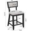 Christopher Knight Home Wina 26.5″ Counter Stools Set of 2, Upholstered Counter Height Bar Stools, Solid Rubber Wood Kitchen Chairs, Armless Barstools for Home Bar, Kitchen, Beige+Black(Black+beige)