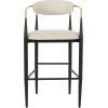 Elmore 30 Inch Barstools – Beige/Black/Gold (Set of 2)