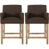 Christopher Knight Home Armga Upholstered 26 inch Counter Stools – Brown/Weathered Natural (Set of 2)