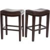 Christopher Knight Home Avondale Backless Faux Leather Counter Stools, 2-Pcs Set, Brown(Stools)