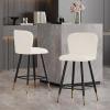 Christopher Knight Home Boaz 25.79″H Barstools Set of 2, Counter Stools, Boucle Upholstered Counter Height Bar Chairs, Comfy Bistro Stool, Kitchen Chairs, Barstool for Home Bar, Kitchen Counter, White