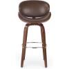 Christopher Knight Home Jakin Upholstered Swivel Barstool – Dark Brown/Walnut(Dark Brown + Chrome + Walnut)