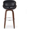 Christopher Knight Home Jakin Upholstered Swivel Barstool – Dark Brown/Walnut(Midnight Black + Chrome + Walnut)
