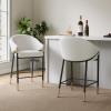 Christopher Knight Home Jymer Modern Counter Stool Set of 2, Kitchen Counter Height Bar Stool, Cocktail Stool with Curved Backrest, Fabric Upholstered Armchair for Home Bar Table, Grey+Gold+Black(Beige+gold+black)