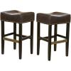 Christopher Knight Home Louigi Backless Leather Barstools, 2-Pcs Set, Brown