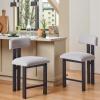 Christopher Knight Home Marin Counter Stool Set of 2,26” Seat Height Armless Bar Chair with H-Shaped Leg, Comfortable Upholstered Seat & Black Metal Frame for Kitchen & Dining, Black+ Gray(Black+gray)