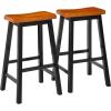 Christopher Knight Home Pomeroy 29″ Saddle Stools, 2-Pcs Set, Walnut / Black