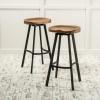 Christopher Knight Home Silas Pinewood Swivel Barstools, 2-Pcs Set, Antique With A Natural Finish