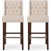 Christopher Knight Home Spencer Contemporary Wingback Barstools (Set of 2), Dark Brown and Espresso, Faux Leather(Beige and Espresso)