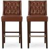Christopher Knight Home Spencer Contemporary Wingback Barstools (Set of 2), Dark Brown and Espresso, Faux Leather(Cognac Brown and Espresso)
