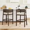 Christopher Knight Home Tawny Wooden Bar Stool Set of 2, Stools for Kitchen Island, Fabric Upholstered Counter Height Stool, Round Backrest Cocktail Stool for Bar Table, Beige+Natural Oak(Beige+walnut)