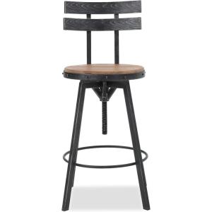 Christopher Knight Home Alanis Firwood Barstool, 39″, Black Brush Silver(Barstool)