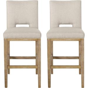 Christopher Knight Home Coloma Upholstered 31 Inch Barstools – Wheat/Weathered Natural (Set of 2)