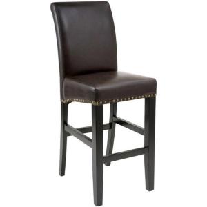 Christopher Knight Home Lisette Leather Barstools, 2-Pcs Set, Brown