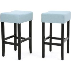 Christopher Knight Home Lopez Fabric Backless Counterstools, 2-Pcs Set, Light Blue