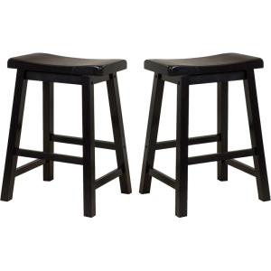 Christopher Knight Home Pomeroy 24″ Saddle Stools, 2-Pcs Set, Black