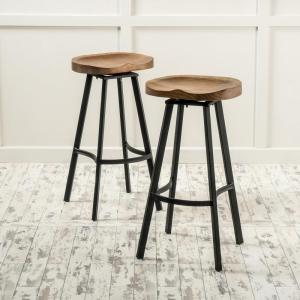 Christopher Knight Home Silas Pinewood Swivel Barstools, 2-Pcs Set, Antique With A Natural Finish