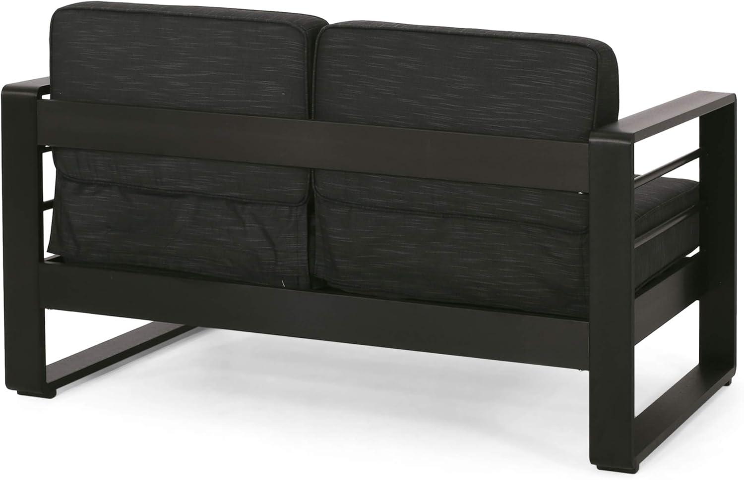 image:imageCheney Bay Outdoor Aluminum 4 Seater Chat Set Black and Gray