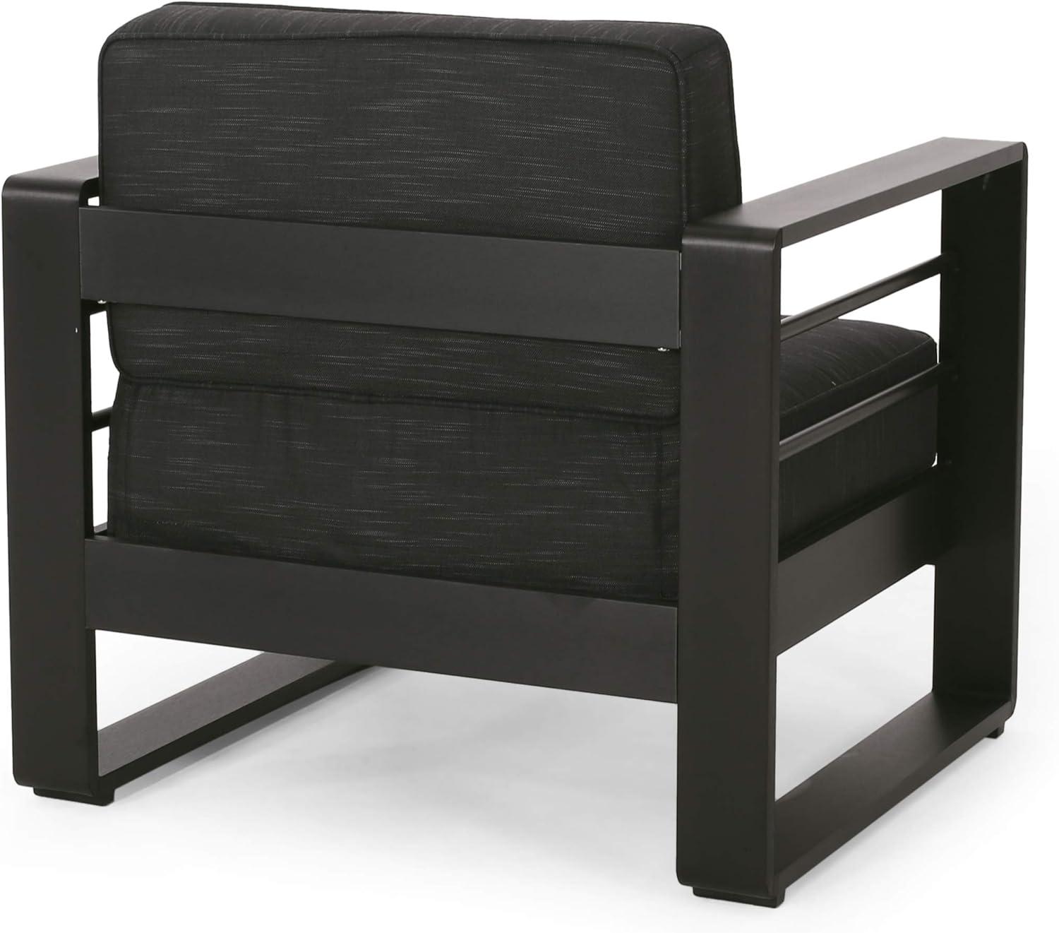image:imageCheney Bay Outdoor Aluminum 4 Seater Chat Set Black and Gray