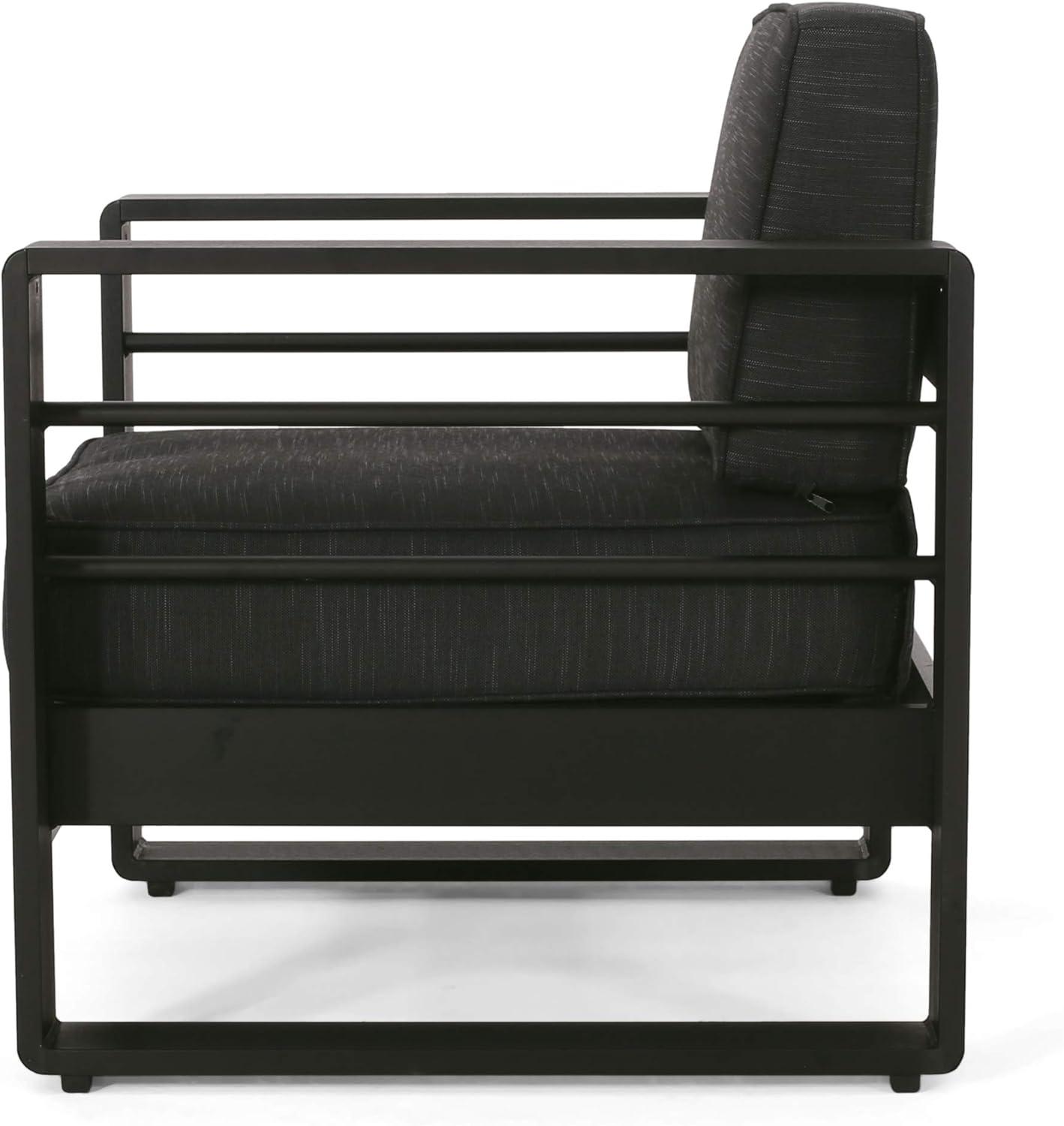 image:imageCheney Bay Outdoor Aluminum 4 Seater Chat Set Black and Gray