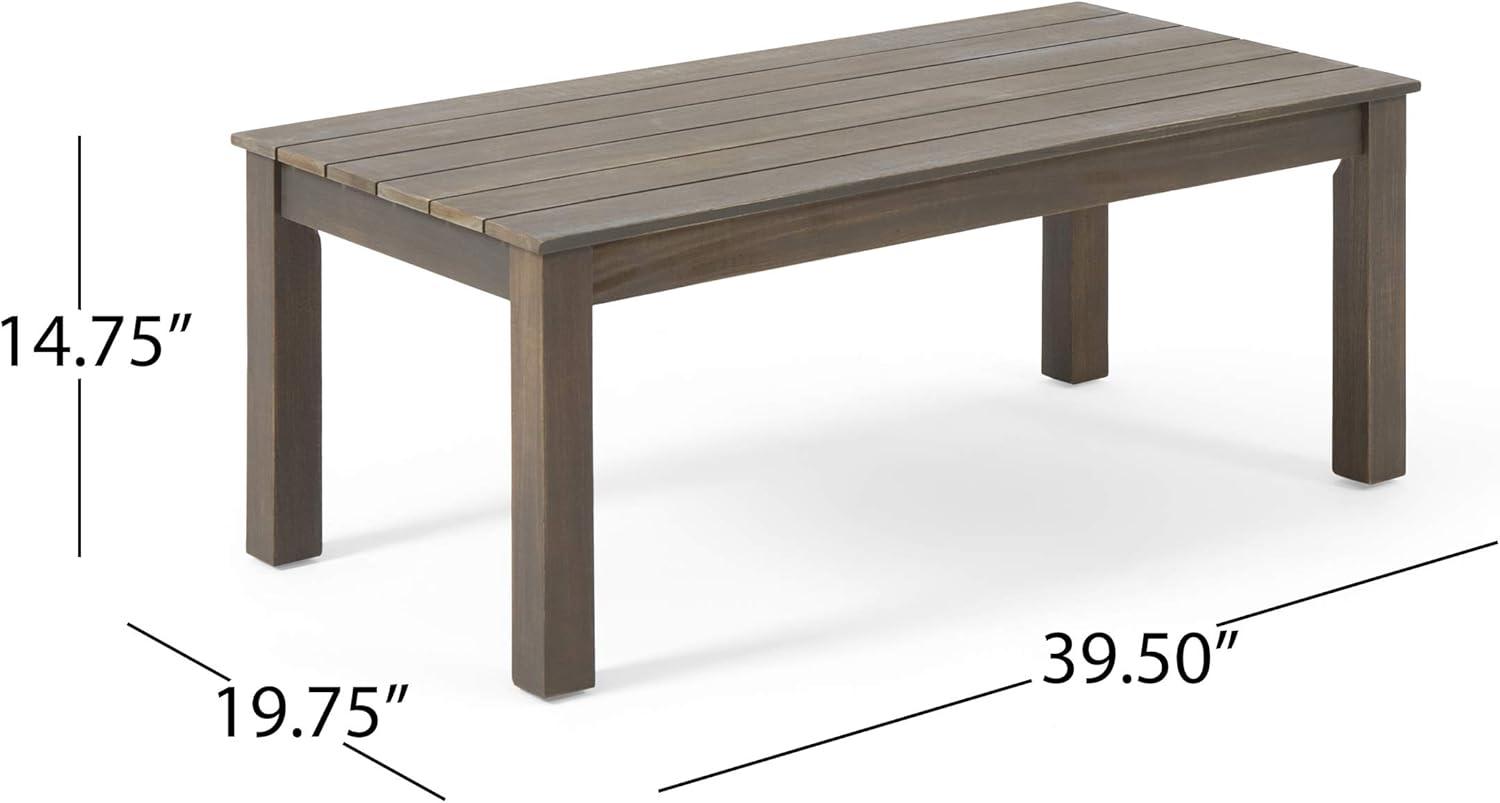 image:imageChristopher Knight Home Aabbye Outdoor Acacia Wood 4 Seater Chat Set with Cushions Gray Finish Dark Gray