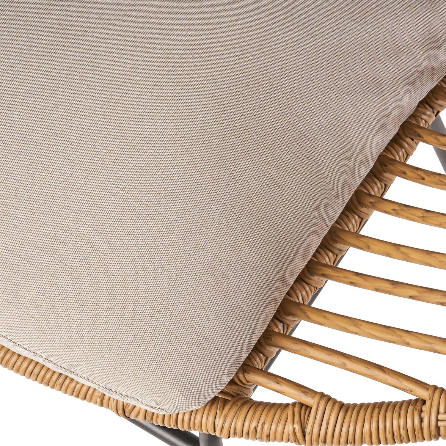 image:imageChristopher Knight Home Aleah Indoor Woven Faux Rattan Chairs with Cushions Set of 2 Light Brown and Beige Finish