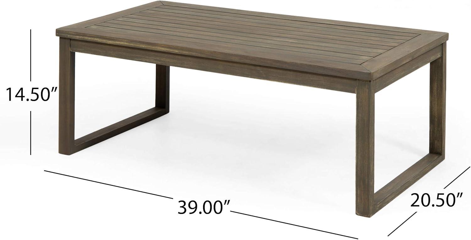 image:imageChristopher Knight Home Alexander Outdoor 4 Seater Acacia Wood Chat Set with Water Resistant Cushions Gray and Dark GrayGray and Dark Gray