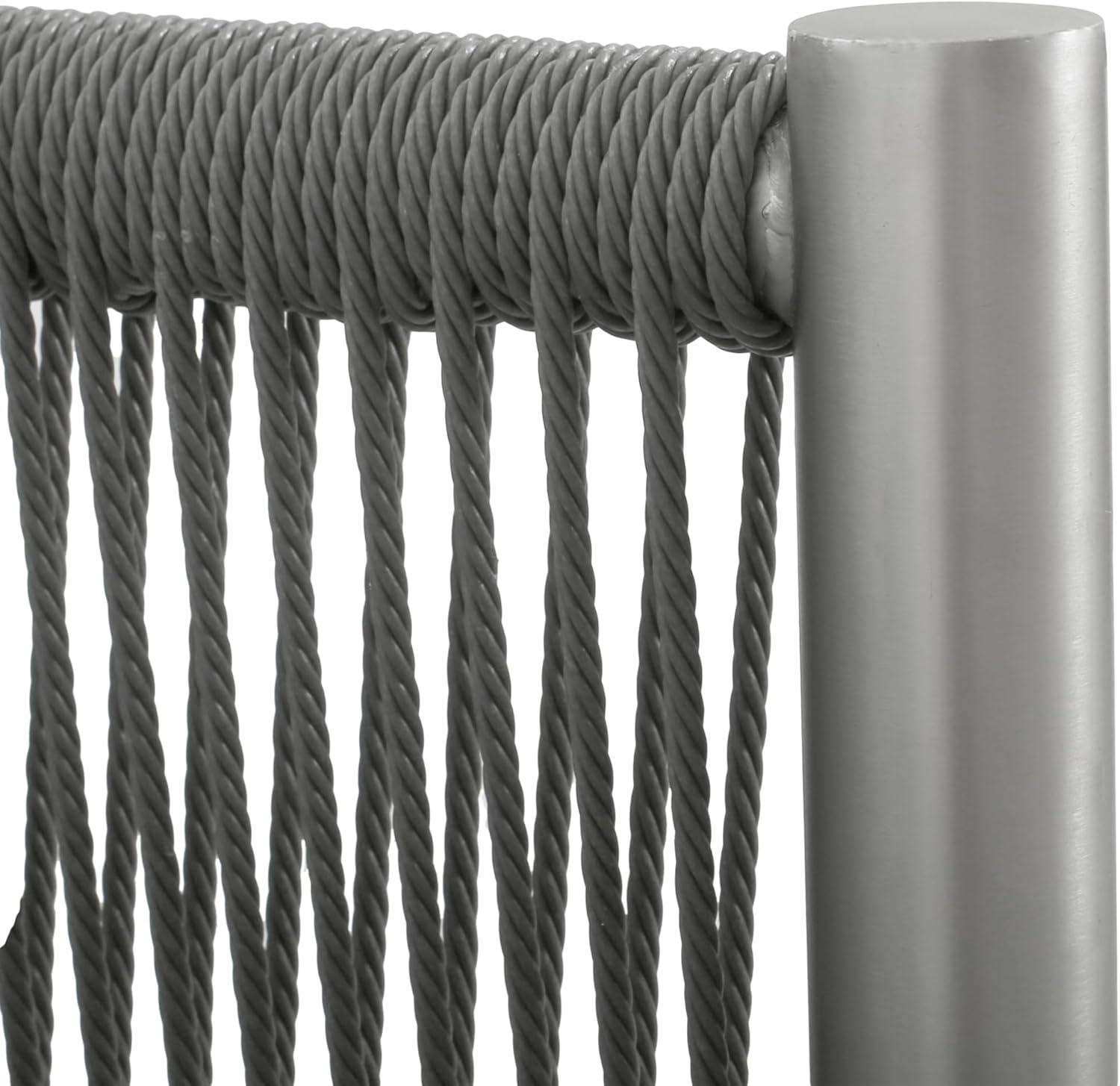 image:imageChristopher Knight Home Aluminum Club Chair Braid Rope Armchair Woven Accent Chair Comft Cushion Seating Outdoor Patio Aluminum Weave Club Chair for Poolside Gardern Balcony SilverGrey