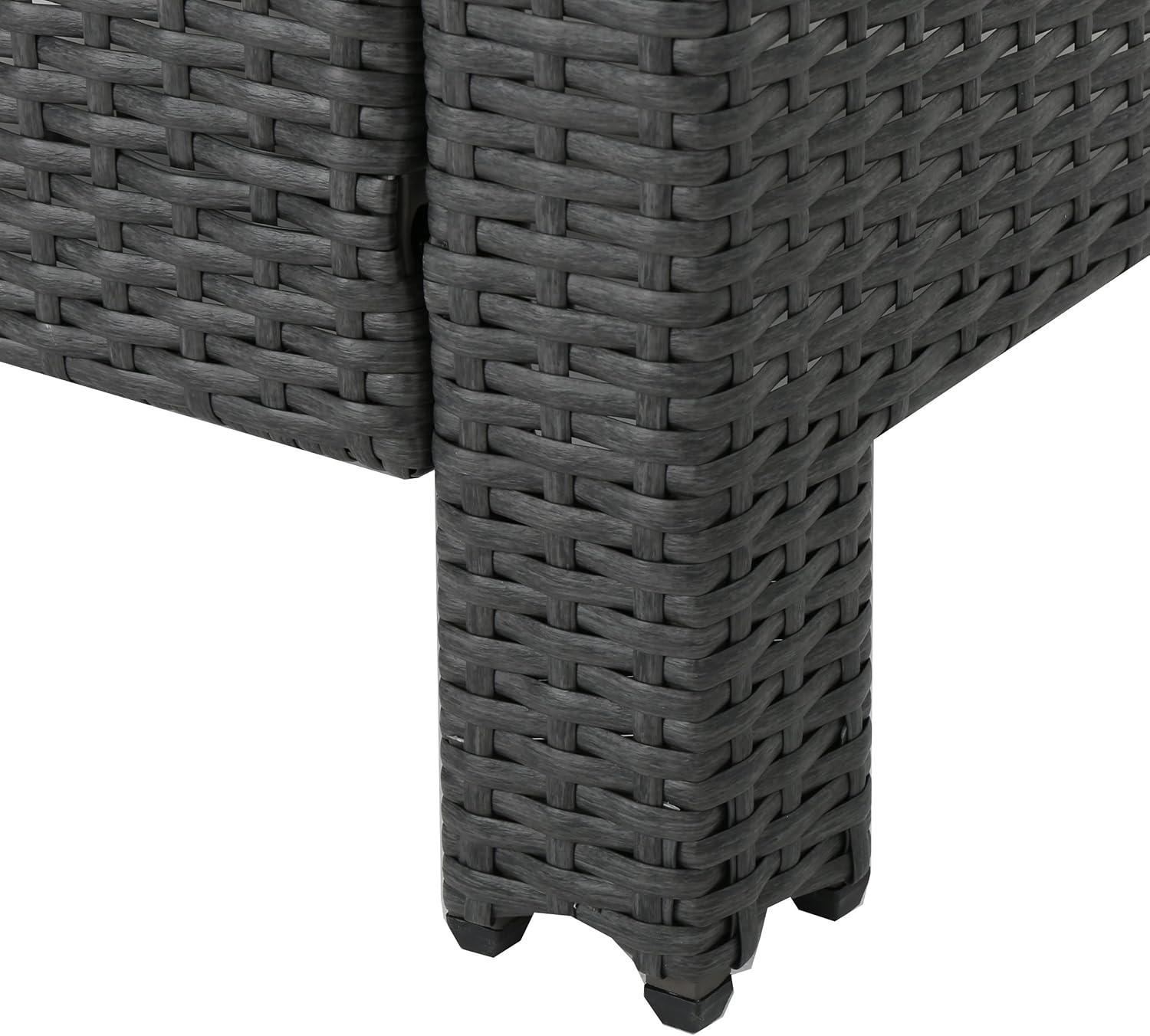 image:imageChristopher Knight Home Antibes Outdoor Wicker Club Chairs with Water Resistant Fabric Cushions 2Pcs Set Grey Silver