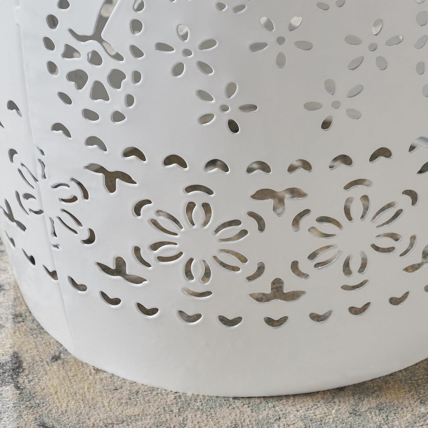 image:imageChristopher Knight Home Apollos Indoor Lace Cut Iron Accent Table White 1225D x 1225W x 18H in