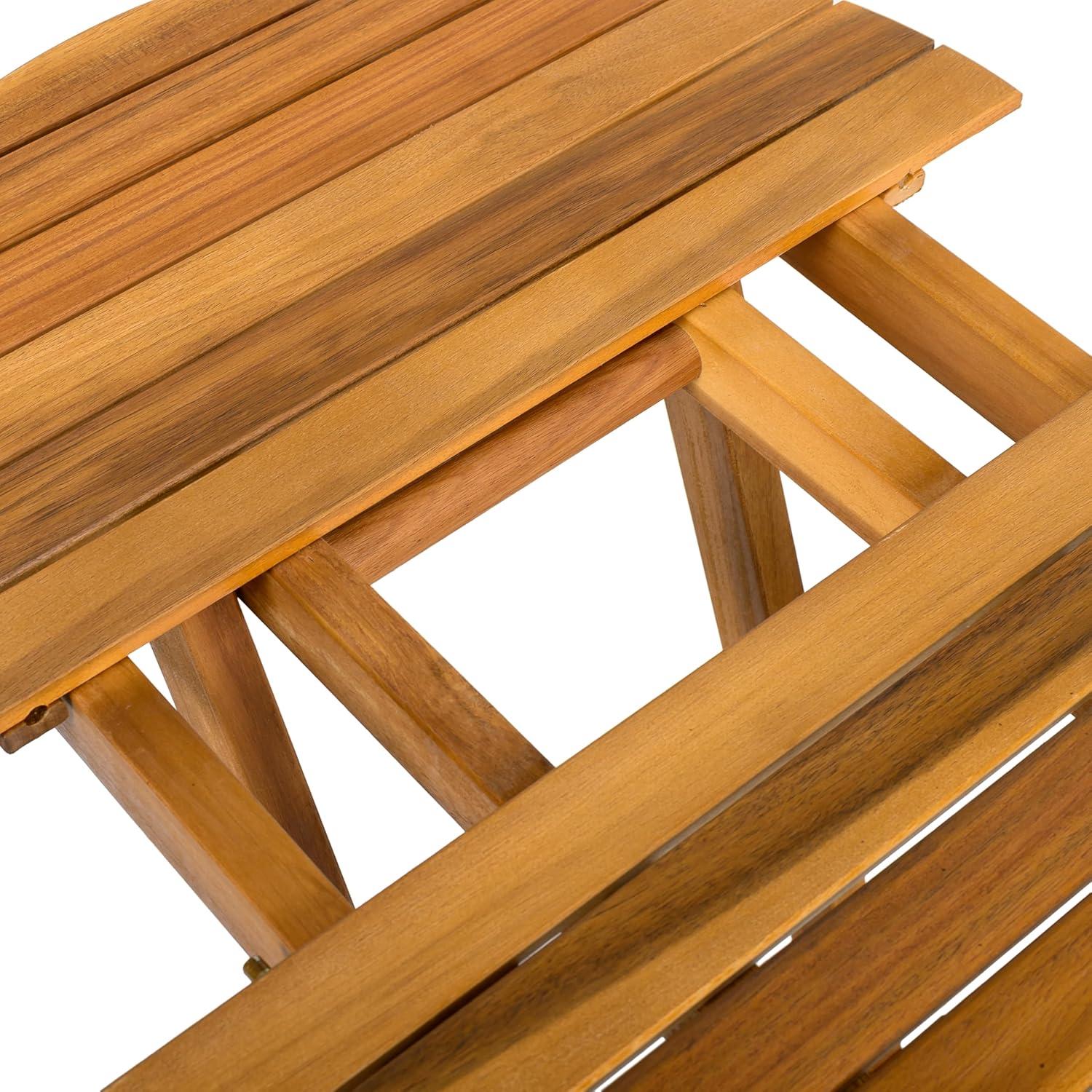 image:imageChristopher Knight Home Aurl 1775 W Outdoor Acacia Wood Side Table Round End Table Slats Panel Design Foldable and Adjustable Small Coffee Desk Sofa Side Desk No Assembly Needed 175lbs Teak