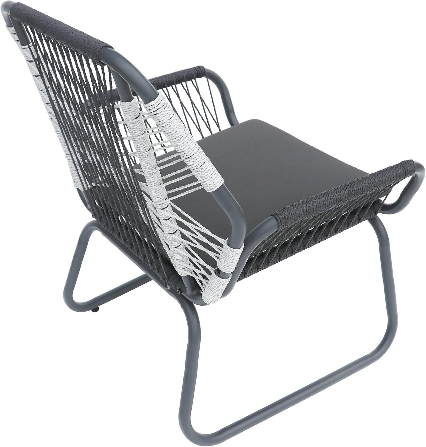 image:imageChristopher Knight Home Ava Outdoor 3 Piece Rope and Steel Chat Set Finish GrayWhiteGray