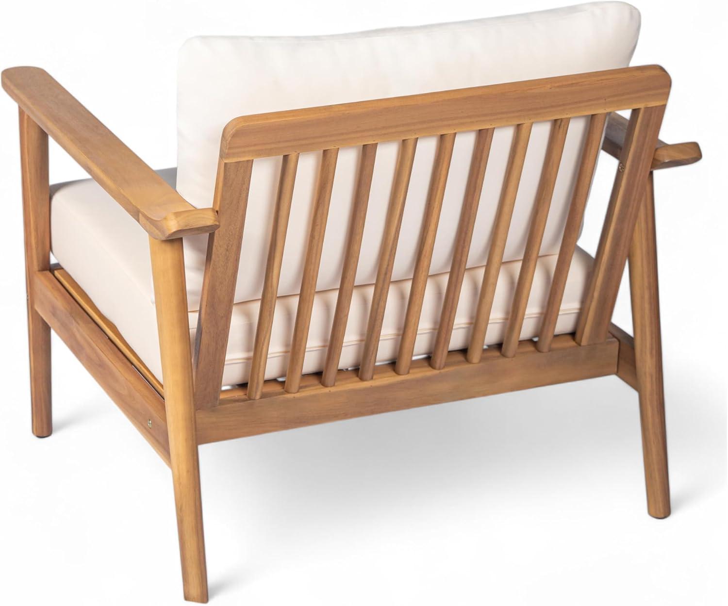 image:imageChristopher Knight Home Batis Acacia Wood Lounge Chair Outdoor Wooden Patio Accent Chair Set Comfy Reading Chair with Removable Cushion Patio Furniture Set Armchair TeakBeigeTeakbeige