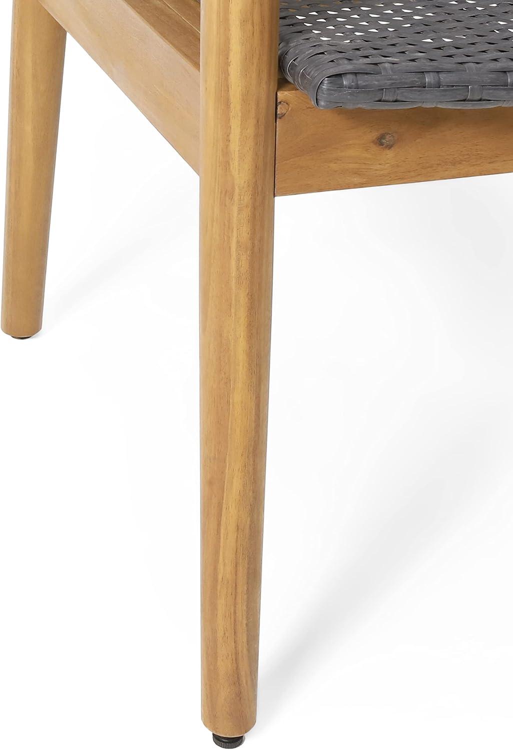 image:imageChristopher Knight Home Bryan Outdoor 4 Seater Chat Set Wicker and Acacia Wood GrayTeak