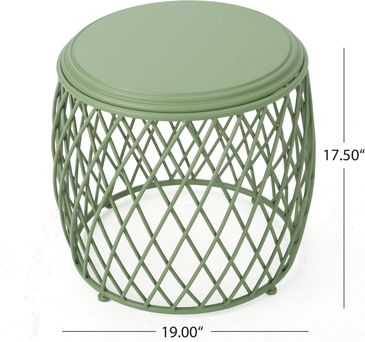 image:imageChristopher Knight Home Bryony Indoor 19 Diameter Lattice Iron Side Table Matte Green